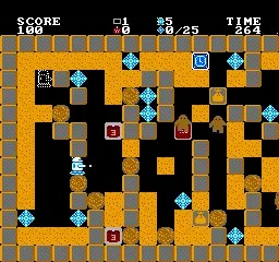 Crystal Mines gameplay screenshot on NES