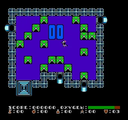 Dash Galaxy in the Alien Asylum gameplay screenshot on NES