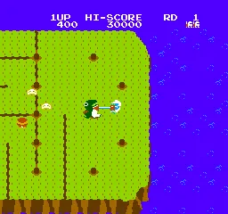 Dig Dug II: Trouble in Paradise gameplay screenshot on NES