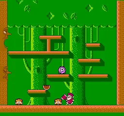 Don Doko Don gameplay screenshot on NES