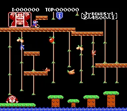 Donkey Kong Jr. gameplay screenshot on NES