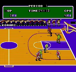Double Dribble gameplay screenshot on NES