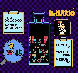 Dr. Mario gameplay screenshot on NES