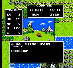Dragon Quest gameplay screenshot on NES