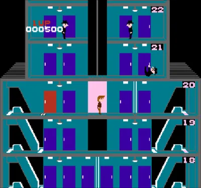 Elevator Action gameplay screenshot on NES
