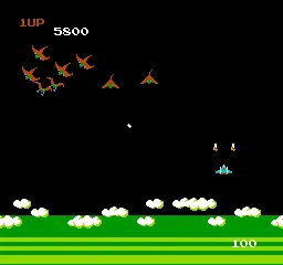 Exerion gameplay screenshot on NES