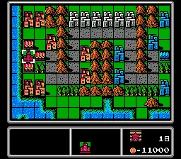 Famicom Wars gameplay screenshot on NES