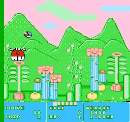 Fantasy Zone gameplay screenshot on NES