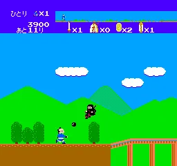 Firework Thrower Kantaro's 53 Stations of the Tokaido gameplay screenshot on NES