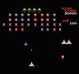Galaga gameplay screenshot on NES