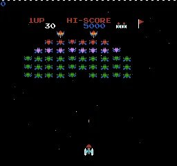 Galaxian gameplay screenshot on NES
