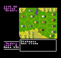 Genghis Khan gameplay screenshot on NES