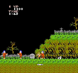 Ghosts 'n Goblins gameplay screenshot on NES