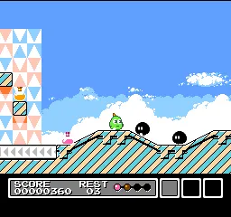 Gimmick! gameplay screenshot on NES
