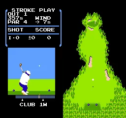 Golf gameplay screenshot on NES