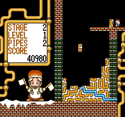 Gorby no Pipeline Daisakusen gameplay screenshot on NES