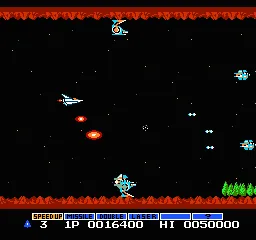 Gradius gameplay screenshot on NES