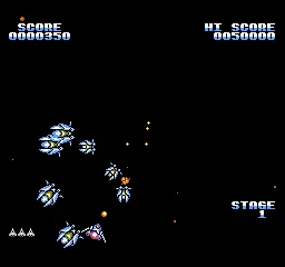 Gyruss gameplay screenshot on NES