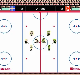 Ice Hockey gameplay screenshot on NES