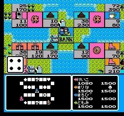 Itadaki Street: Watashi no Omise ni Yottette gameplay screenshot on NES