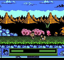 Joe & Mac gameplay screenshot on NES