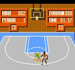 Jordan vs. Bird: One on One gameplay screenshot on NES