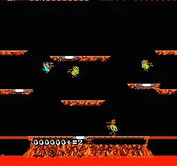 Joust gameplay screenshot on NES