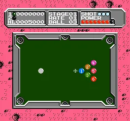 Lunar Pool gameplay screenshot on NES