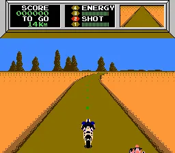 Mach Rider gameplay screenshot on NES