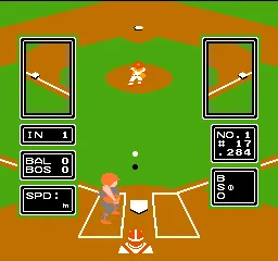 Major League Baseball gameplay screenshot on NES