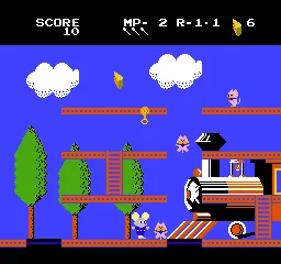 Mappy-Land gameplay screenshot on NES