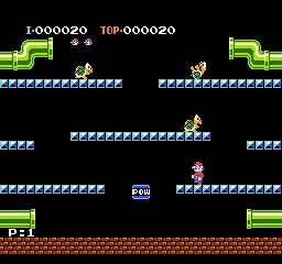 Mario Bros. gameplay screenshot on NES