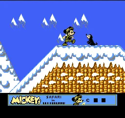 Mickey's Safari in Letterland gameplay screenshot on NES