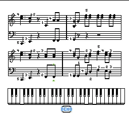 Miracle Piano Teaching System gameplay screenshot on NES