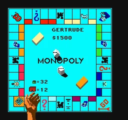Monopoly gameplay screenshot on NES