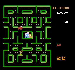 Ms. Pac-Man gameplay screenshot on NES