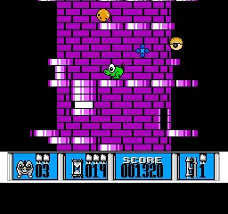 Nebulus gameplay screenshot on NES