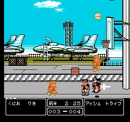 Nekketsu Street Basket: Ganbare Dunk Heroes gameplay screenshot on NES