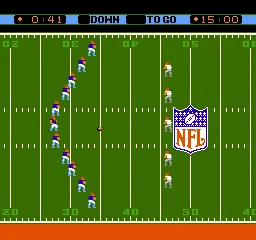 NFL gameplay screenshot on NES