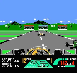 Nigel Mansell's World Championship Racing gameplay screenshot on NES