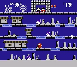 Ninja JaJaMaru-kun gameplay screenshot on NES