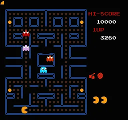 Pac-Man gameplay screenshot on NES