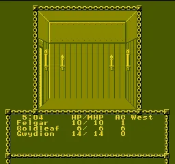 Pool of Radiance gameplay screenshot on NES