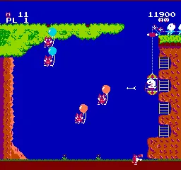 Pooyan gameplay screenshot on NES