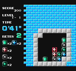 Puzznic gameplay screenshot on NES