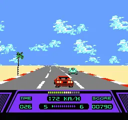 Rad Racer gameplay screenshot on NES