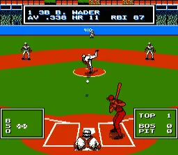 Roger Clemens' MVP Baseball gameplay screenshot on NES