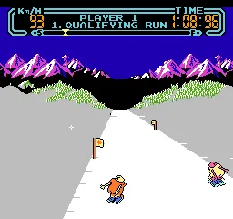 Slalom gameplay screenshot on NES