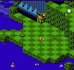 Snake Rattle 'n' Roll gameplay screenshot on NES