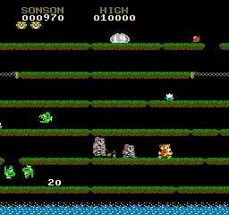 SonSon gameplay screenshot on NES